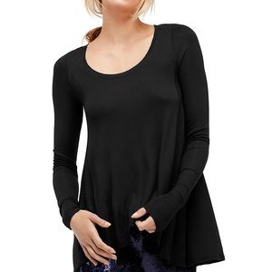 Free People Black Flowy Long Sleeve Shirt - Super Soft!